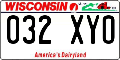 WI license plate 032XYO