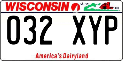 WI license plate 032XYP