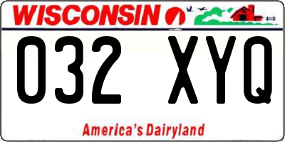 WI license plate 032XYQ