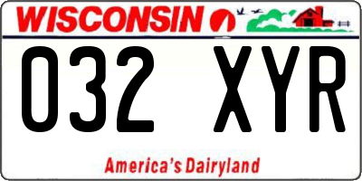 WI license plate 032XYR