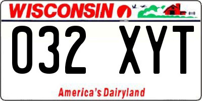 WI license plate 032XYT