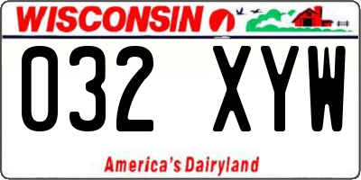 WI license plate 032XYW