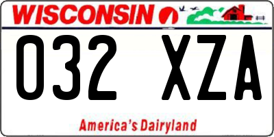 WI license plate 032XZA