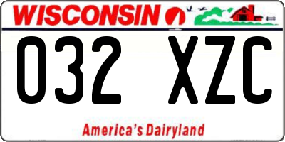 WI license plate 032XZC