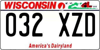 WI license plate 032XZD