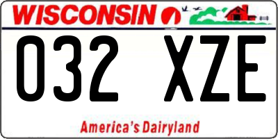 WI license plate 032XZE