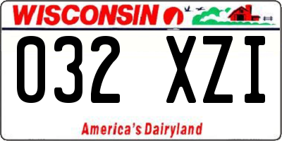 WI license plate 032XZI