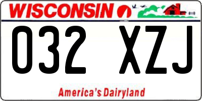 WI license plate 032XZJ