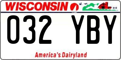 WI license plate 032YBY