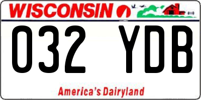 WI license plate 032YDB