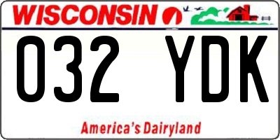 WI license plate 032YDK