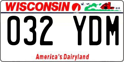 WI license plate 032YDM