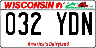 WI license plate 032YDN