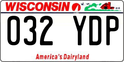 WI license plate 032YDP