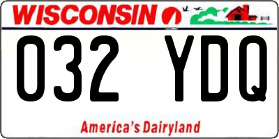 WI license plate 032YDQ