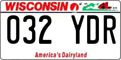 WI license plate 032YDR
