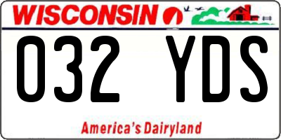 WI license plate 032YDS