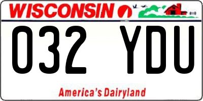 WI license plate 032YDU