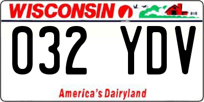 WI license plate 032YDV