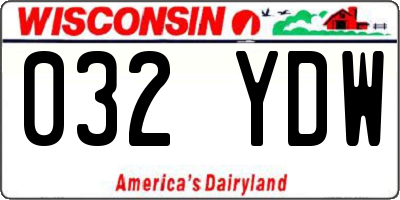 WI license plate 032YDW