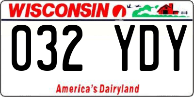 WI license plate 032YDY