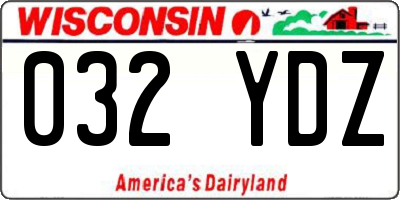 WI license plate 032YDZ