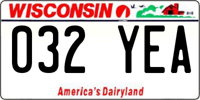 WI license plate 032YEA