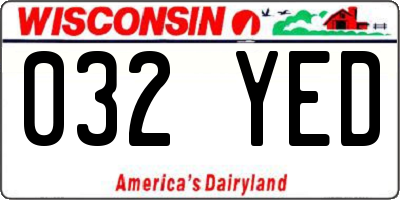 WI license plate 032YED