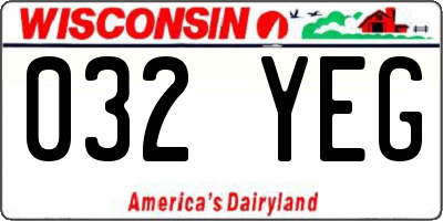 WI license plate 032YEG