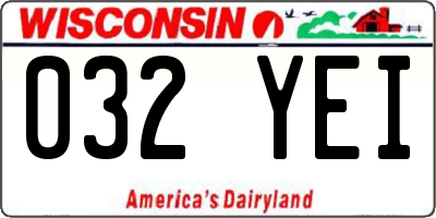 WI license plate 032YEI