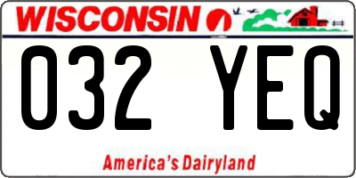WI license plate 032YEQ