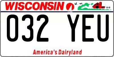WI license plate 032YEU