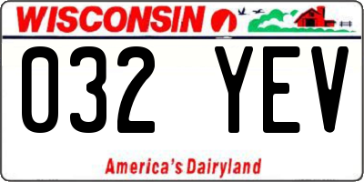 WI license plate 032YEV