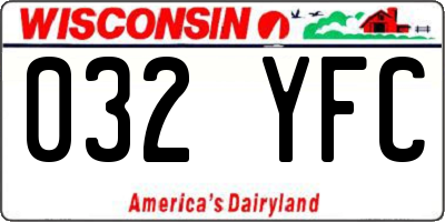 WI license plate 032YFC