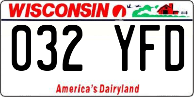 WI license plate 032YFD