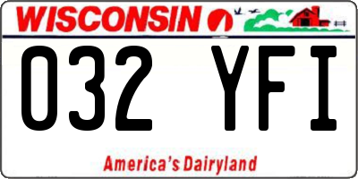 WI license plate 032YFI