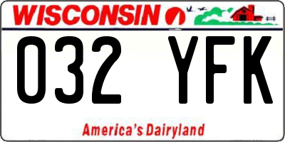 WI license plate 032YFK