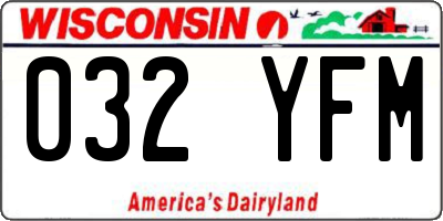 WI license plate 032YFM