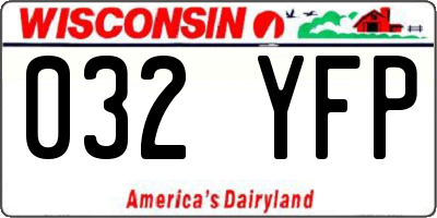 WI license plate 032YFP