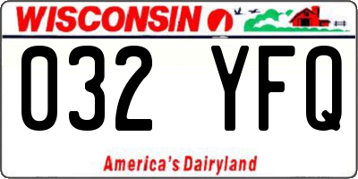 WI license plate 032YFQ