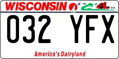 WI license plate 032YFX