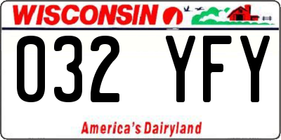 WI license plate 032YFY
