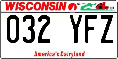 WI license plate 032YFZ