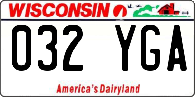WI license plate 032YGA