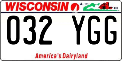 WI license plate 032YGG