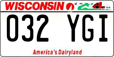 WI license plate 032YGI