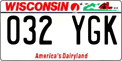 WI license plate 032YGK