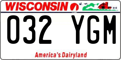 WI license plate 032YGM