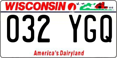 WI license plate 032YGQ