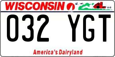 WI license plate 032YGT